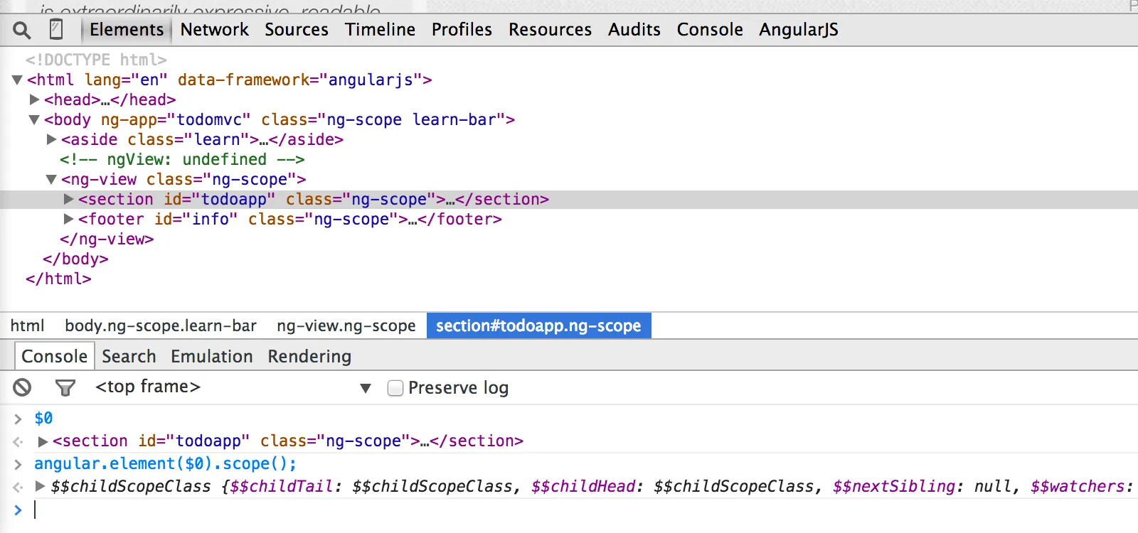 Der $0 Trick in der Konsole