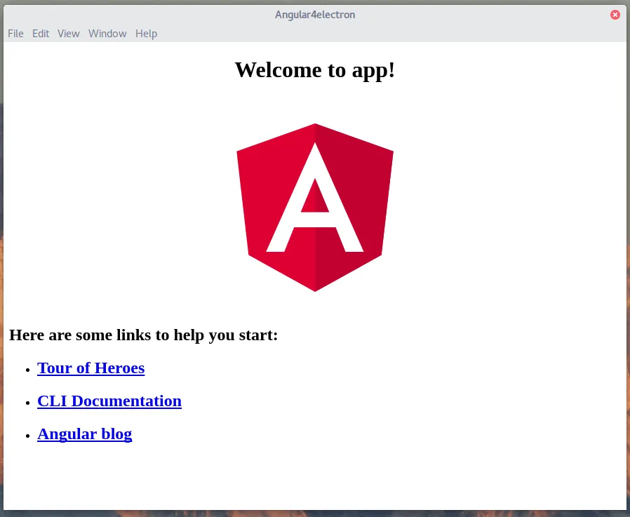 Initial Start Angular Electron
