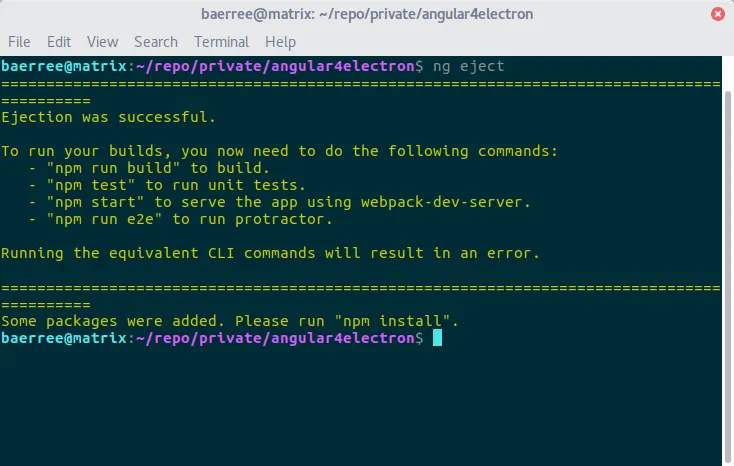 NG EJECT Angular Electron ng eject